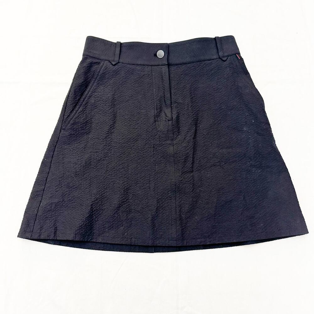 COS Black Short Mini Skirt Pockets Textured Belt Loops Size 4
